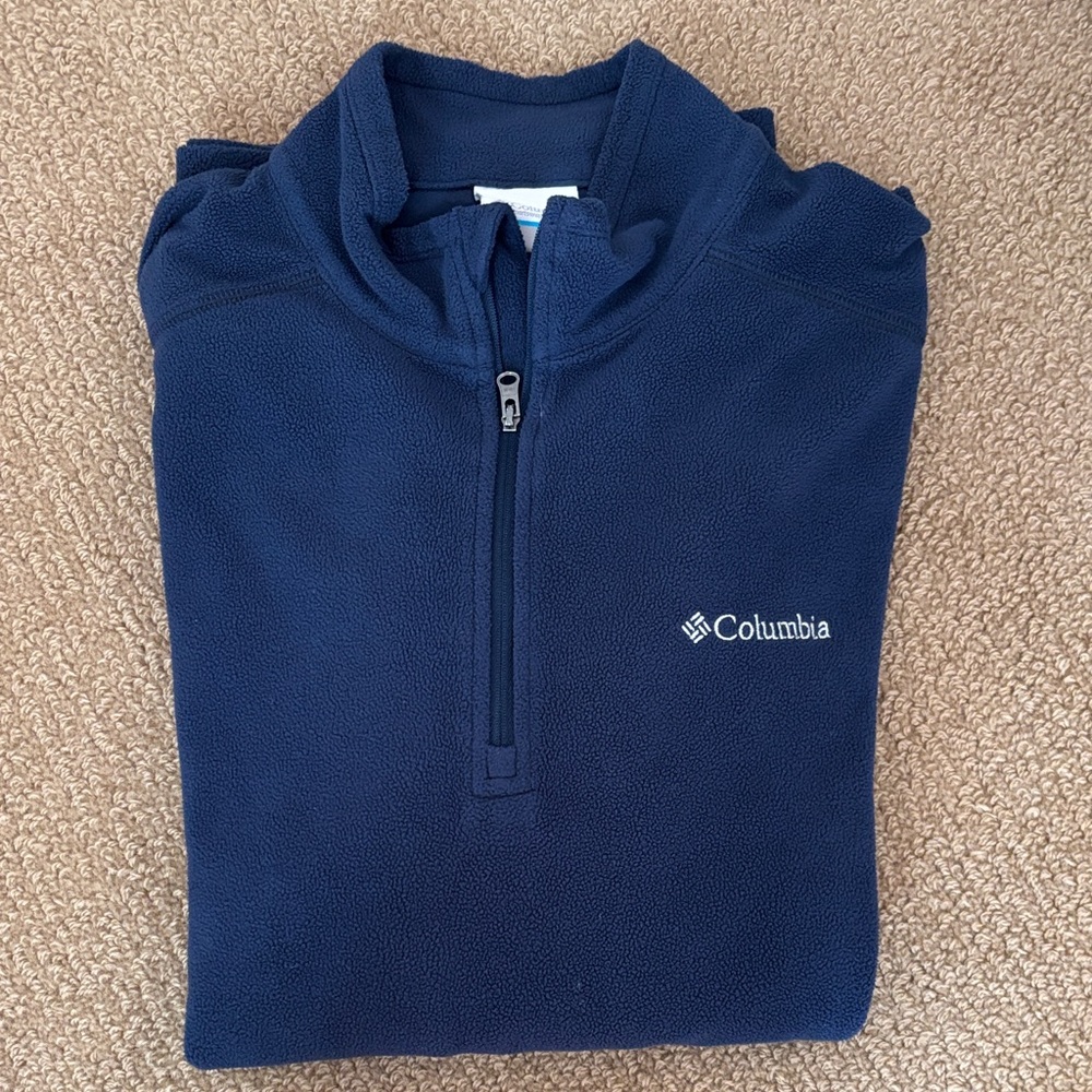 Columbia Men’s Navy Blue 1/4 Zip Fleece Size M